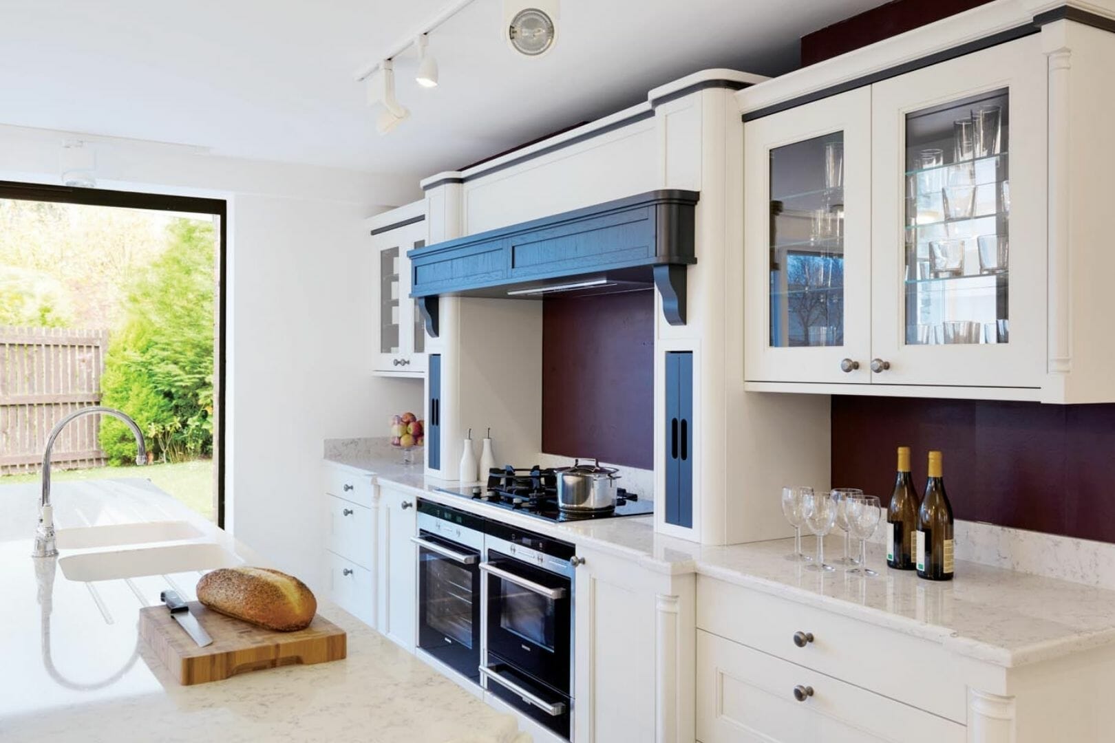 Navy and cream in frame kitchen Navy an copper kitchen